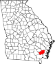 State map highlighting Brantley County
