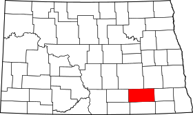 Map of North Dakota highlighting LaMoure County.svg