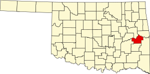 Haskell County'yi vurgulayan Oklahoma Haritası