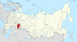 Map showing Bashkortostan in Russia