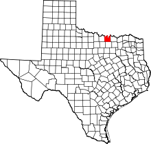 Harta e Cooke County në Texas