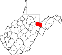 Harta e Tucker County në West Virginia