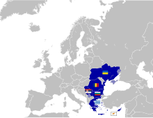 Country-members of the Balkan Battlegroup, HELBROC Map of country-members of the Balkan Battlegroup, HELBROC (with flags and disputed regions).svg