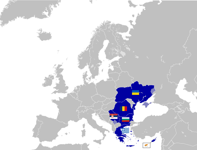 File:Map of country-members of the Balkan Battlegroup, HELBROC (with flags and disputed regions).svg