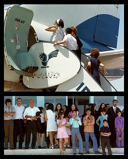 A domestic flight of Iran Air (and chasers platform of Mashhad international airport), at the 1970s