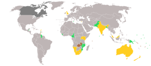 Medal map of the games. Bangladesh and other countries that won no medals are shown in green. Medal map of the 2011 Commonwealth Youth Games.PNG