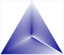 Die Dreiecke, aus denen das Polygon scheinbar zusammengesetzt ist, haben tatsächlich je vier Knoten.