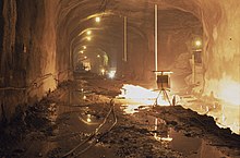A view of the metro tunnel construction site in 1978 Metro construction in Helsinki, Finland, 1978.jpg