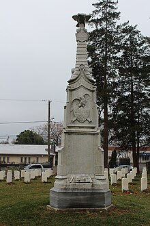 The Mexican-American War Memorial dedicated in the Old Glenwood Cemetery was relocated to the Philadelphia National Cemetery Mexican American War Memorial in Philadelphia National Cemetery.jpg