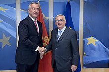 President of the European Commission Jean-Claude Juncker with Montenegrin President Milo Dukanovic in Brussels, Belgium on 5 June 2018 Milo Dukanovic & Jean-Claude Juncker.jpg