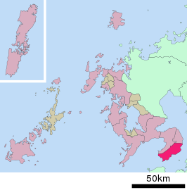 Situering van Minamishimabara in de prefectuur Nagasaki