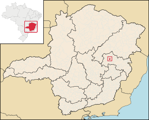 Localização de Cantagalo em Minas Gerais