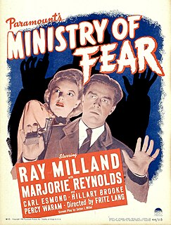 <i>Ministry of Fear</i> 1944 film by Fritz Lang