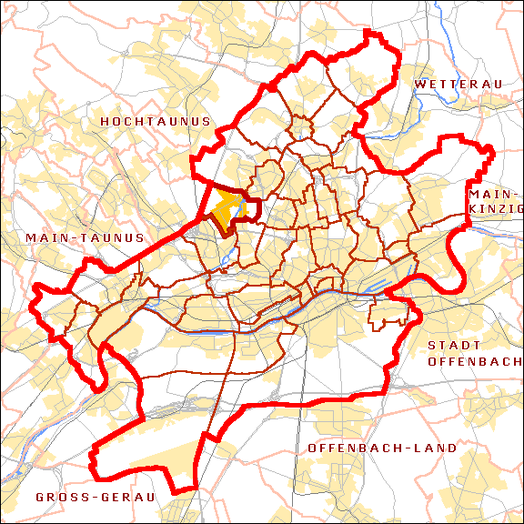 Kaart van Praunheim