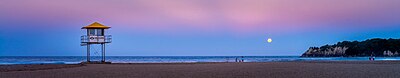 Full moon photo of Mount Maunganui Main Beach, taken on 24 January 2016