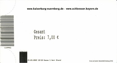 Kaiserburg-Museum (Eintrittskarte 2022)