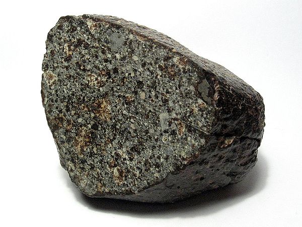 Polished section of an ordinary chondrite meteorite