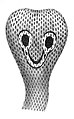 Ilustração das manchas ocelares, ou ocelos, presentes na região dorsal da serpente Elapidae asiática Naja naja.