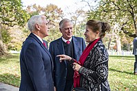 Dan Quayle and Marilyn Quayle with Vice President Mike Pence in 2019