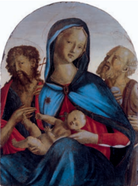 Neroccio di Bartolomeo Landi, Madonna col Bambino, San Giovanni Battista e San Girolamo (kb. 1500) .png