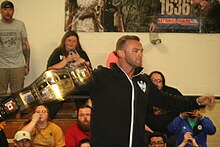 Aldis as the NWA World Heavyweight Champion in April 2018 Nick Aldis NWA World HW Champ.jpg