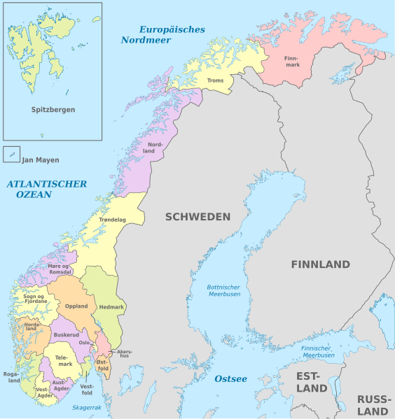 File:Norway (plus), administrative divisions - de (provinces) - colored 2018.svg