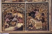 English: Detail of the altar by Claus Berg in St. Knuds church (the cathedral) in Odense, Denmark