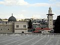 grey dome of the sisters of Sion's convent, mount of olives and Antonia tower