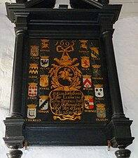 Het rouwbord van Elisabeth Sophia Ripperda (overleden in 1695) met rechts onderin het wapen Sickinghe