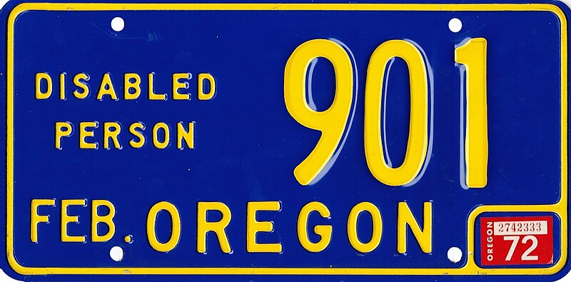 File:Oregon disabled person license plate.jpg