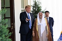 United States President Donald Trump greets Emir of Kuwait Sabah al-Ahmad al-Jaber al-Sabah at the White House in 2018 POTD-September-5-2018.jpg