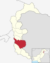 Map of Azad Kashmir with Kotli highlighted