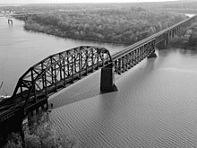 The CSX Susquehanna River Bridge is the second bridge at this crossing, a steel truss double track design built between 1907 and 1910 near Perryville, Maryland. It replaced a single-track iron and steel bridge built in 1886 during the original construction of the line. Perryville Railroad Bridge LOC 082060pu.jpg