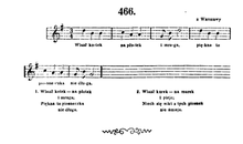 Wlazl kotek na plotek as it appears in Piesniach ludu polskiego (1857) Piesni ludu polskiego Wlazl kotek na plotek.png