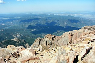 View to the northeast from the summit of Pikes Peak