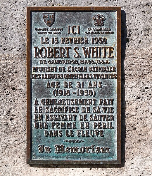 File:Plaque Robert S. White, quai des Grands-Augustins, Paris 6e.jpg