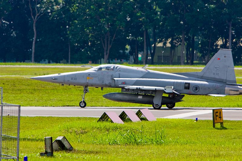 Northrop F-5 como caza Stop Gap para la Fuerza Aérea Argentina????? - Página 2 800px-RSAF_F-5_preparing_to_take_off