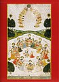 Раса - космический танец Кришны. Натхадвара, ок. 1800, Национальный музей, Дели.