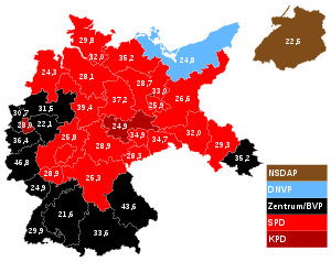 Karte der Reichstagswahl 1930
