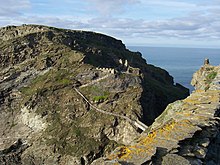 Remains of Tintagel Castle, according to legend the site of King Arthur's conception RemainsofTintagel.jpg