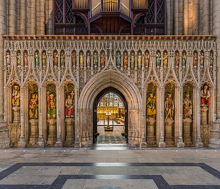 The rood screen of Ripon Cathedral