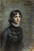 Baroness Antoinette de Saint Leger portrayed by Daniele Ranzoni, 1886 Ritratto della signora Antonietta Tzikos di Saint Leger.jpg