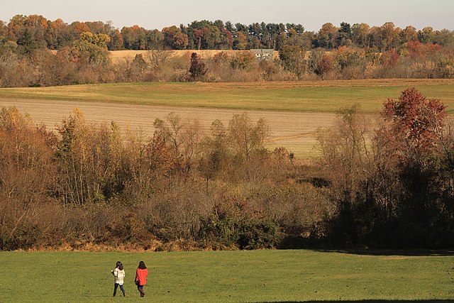 Rolling hills of Monmouth Battlefield and farmland