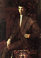 羅索·菲奧蘭提諾（英语：Rosso Fiorentino）的《坐在地毯上的年輕男子肖像（義大利語：Ritratto di giovane seduto con tappeto）》，120 × 86cm，約作於1527年，來自法爾內塞家族的藏品[26]