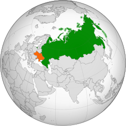 Carte indiquant l'emplacement de la Russie et de l'Ukraine