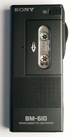 A Sony Mini-Cassette dictation recorder SONY BM-610 commons.jpg