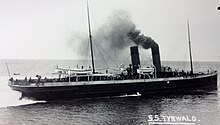 Tynwald pictured leaving Douglas, Isle of Man. SS Tynwald pictured leaving Douglas, Isle of Man..JPG