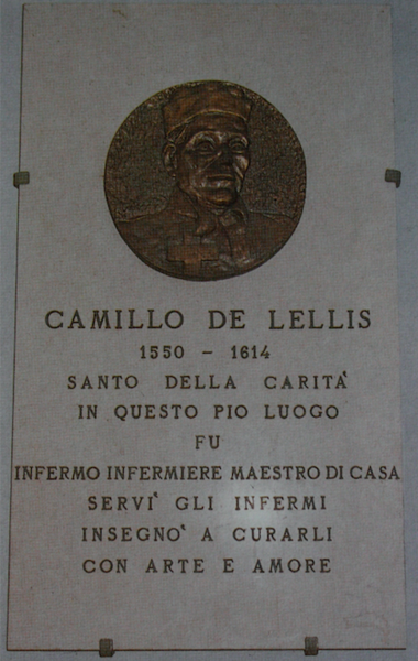 File:San Giacomo - Lapide - Camillo De Lellis.png