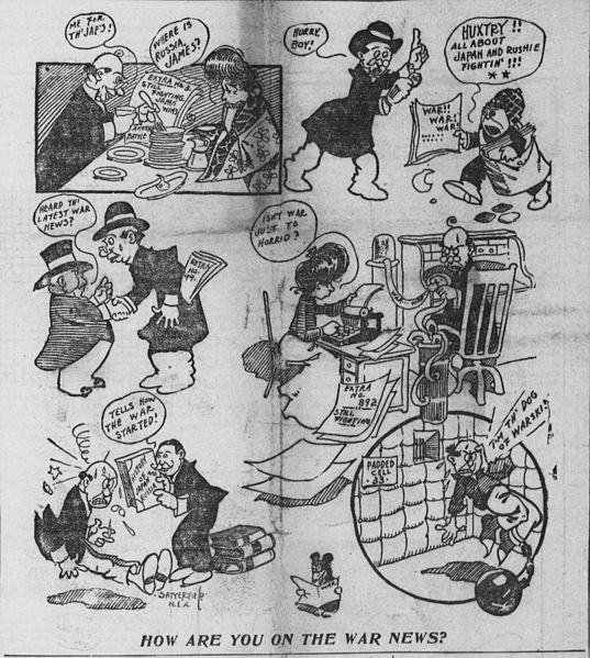 File:Satterfield cartoon about being overloaded with news of the Russo-Japanese War.jpg