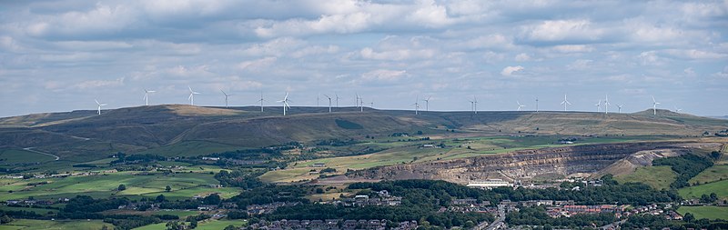 File:Scout Moor Wind Farm panorama from Peel Monument.jpg